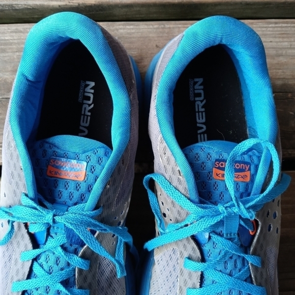 Saucony Mens Everun Kinvara 8 S20356-1 Gray Blue Running Shoes Lace Up Size 14. main image 4